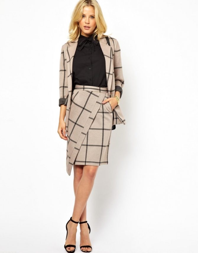 Модные фасоны юбок в клетку 2022-2021