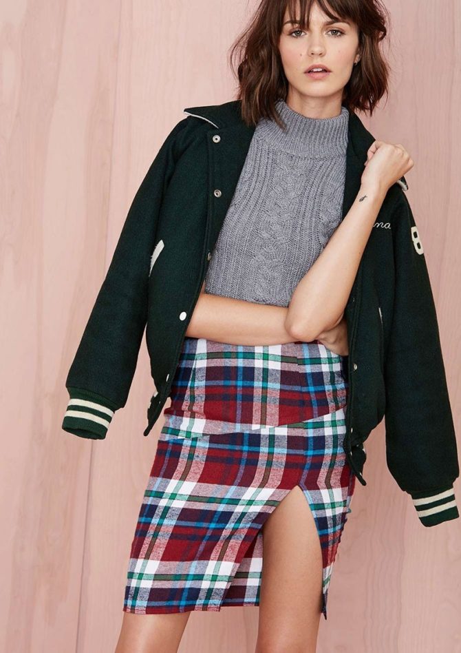 Модные фасоны юбок в клетку 2022-2021