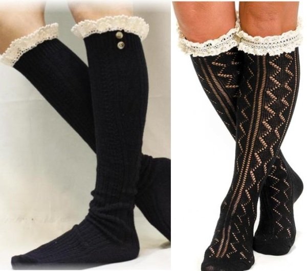 черные гольфы ботфорты на фото