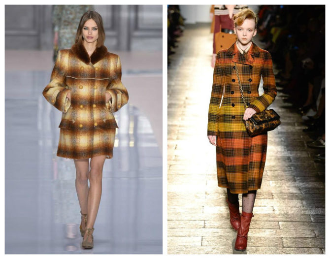 Модное пальто в клетку 2022-2021