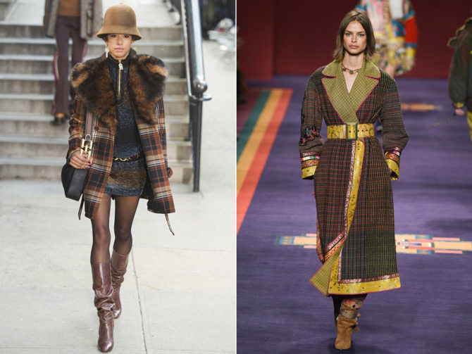 Модное пальто в клетку 2022-2021