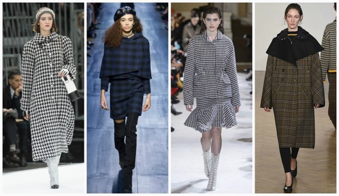 Модное пальто в клетку 2022-2021