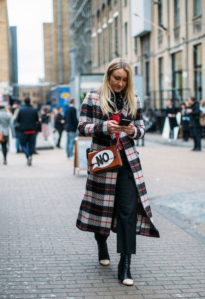 Модное пальто в клетку 2022-2021