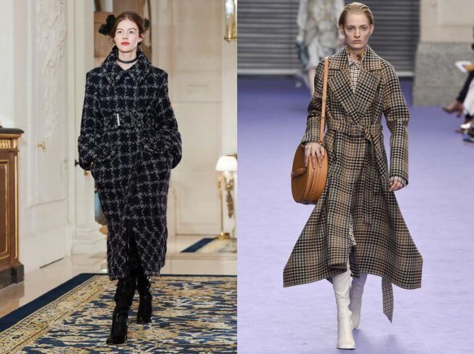 Модное пальто в клетку 2022-2021