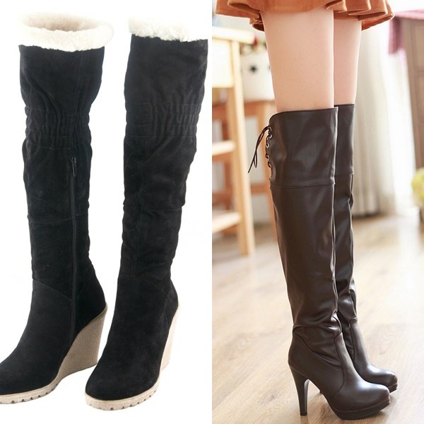 фото модных ботфортов на зиму