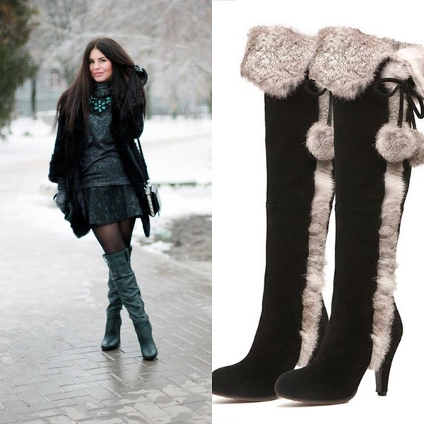 фото модных женских зимних ботфортов