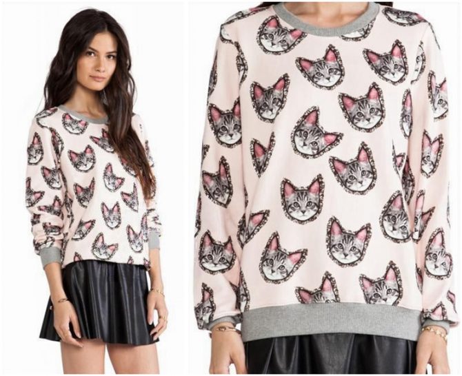 женский свитшот с котиками 2017