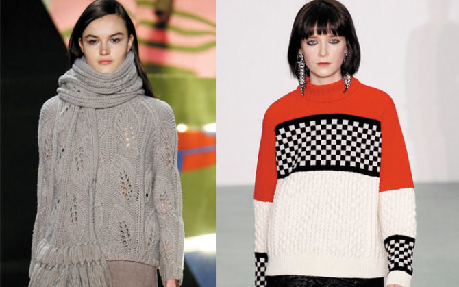 Модные вязаные и трикотажные свитера на зиму 2022-2021 года