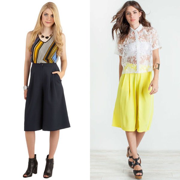 брюки кюлоты на фото