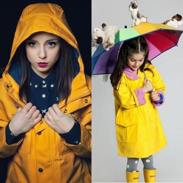 На фото дождевики для девочек