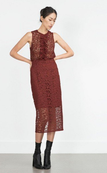 Кружевной топ и юбка от Zara