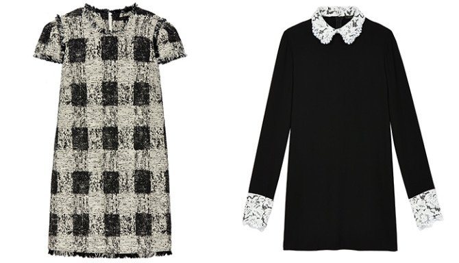 Платье в клетку и платье с кружевным воротником