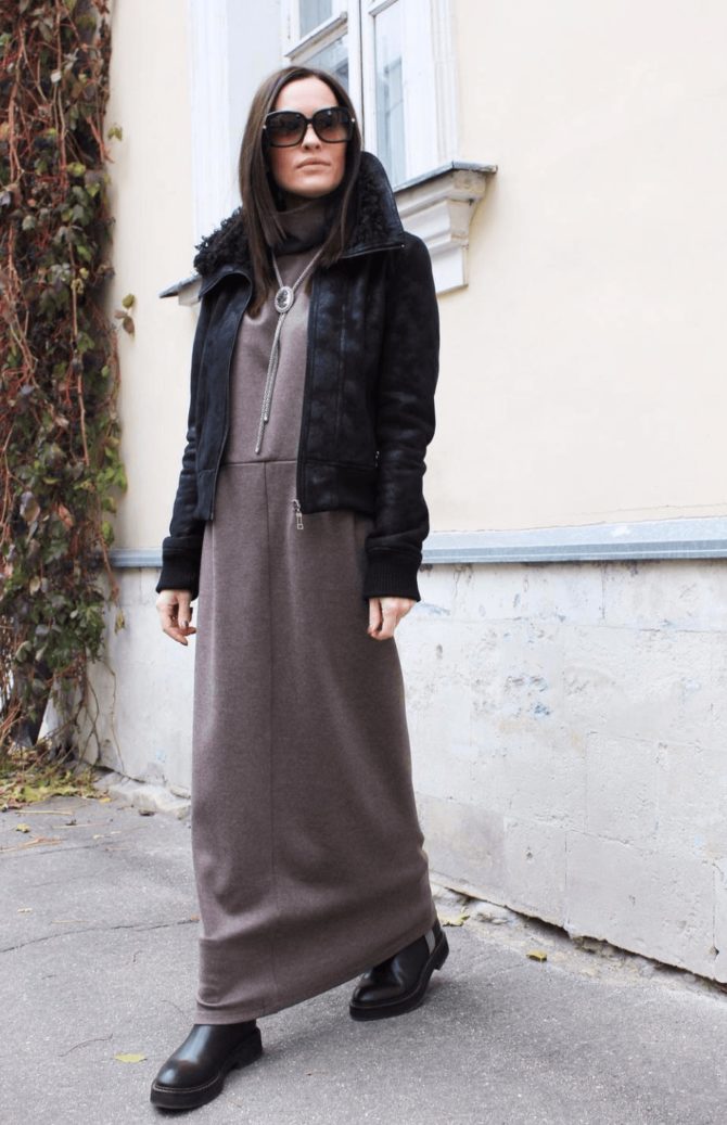 Длинное платье с курткой