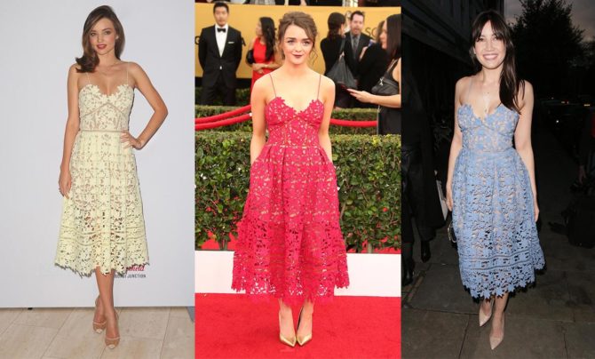 Знаменитости в платьях Azaelea