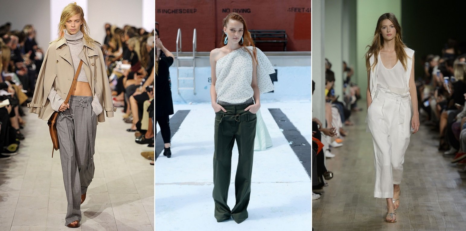 Модели в широких брюках